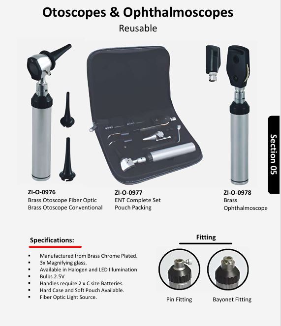 OTOSCOPE - OPHTHALMOSCOPE & ENT SETS (ALL TYPES)