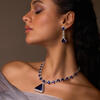 One of a Kind - Tanzanite Statement Necklace Earrings Set