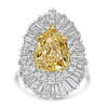 5.01 ct Solitaire Pear Shape Yellow Diamond Ring