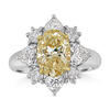 2.51 ct Solitaire Oval Fancy Yellow Diamond Ring in Platinum